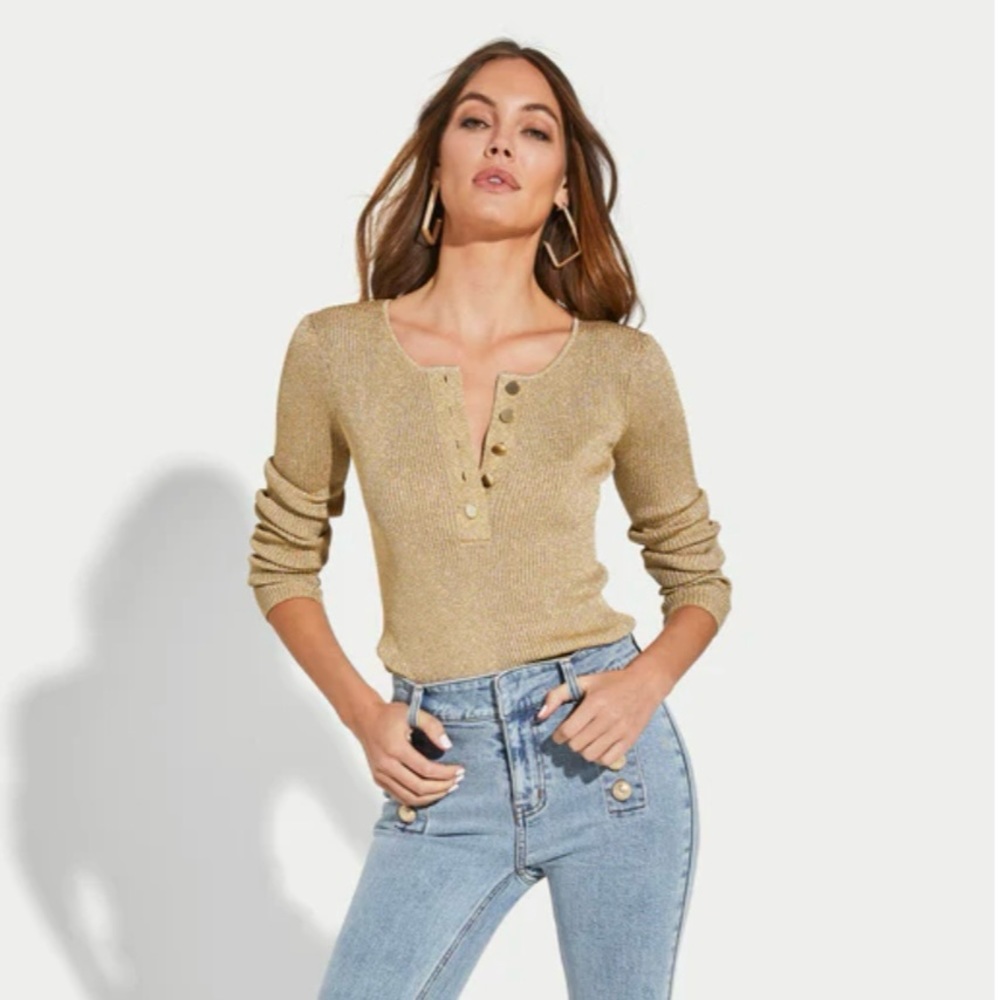 Generation Love Henley Sweater Top